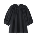 婦人　強撚　シアー半袖ブラウス