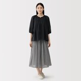 婦人　強撚　シアー半袖ブラウス