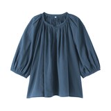 婦人　強撚　シアー半袖ブラウス