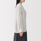 婦人　強撚　シアー長袖シャツ