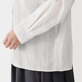 婦人　強撚　シアー長袖シャツ