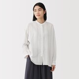 婦人　強撚　シアー長袖シャツ