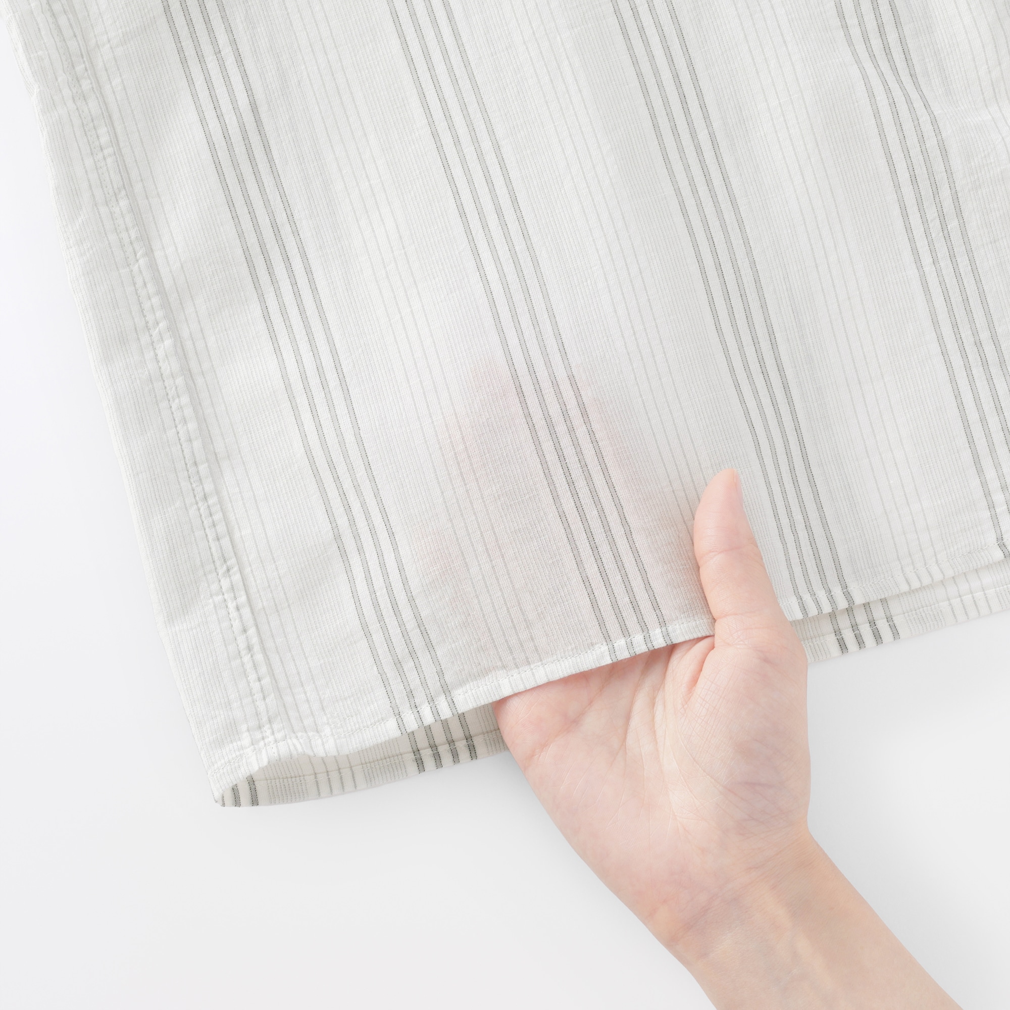 婦人　強撚　シアー長袖シャツ