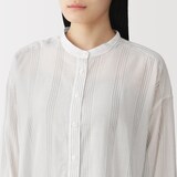 婦人　強撚　シアー長袖シャツ