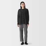 婦人　強撚　シアー長袖シャツ