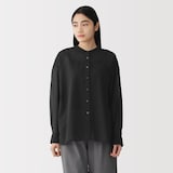 婦人　強撚　シアー長袖シャツ