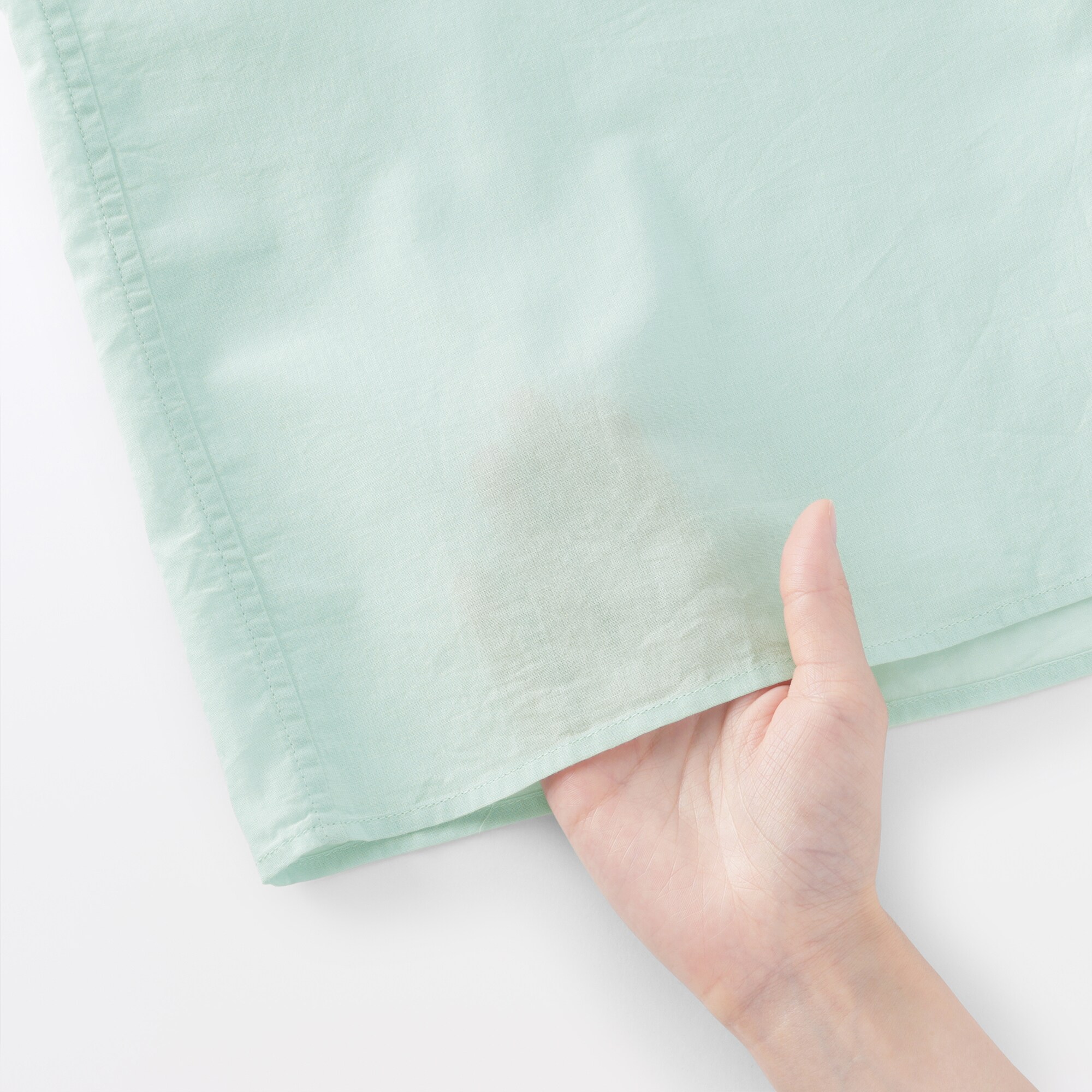 婦人　強撚　シアー長袖シャツ