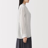 婦人　強撚　シアー長袖シャツ