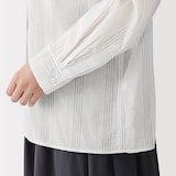 婦人　強撚　シアー長袖シャツ