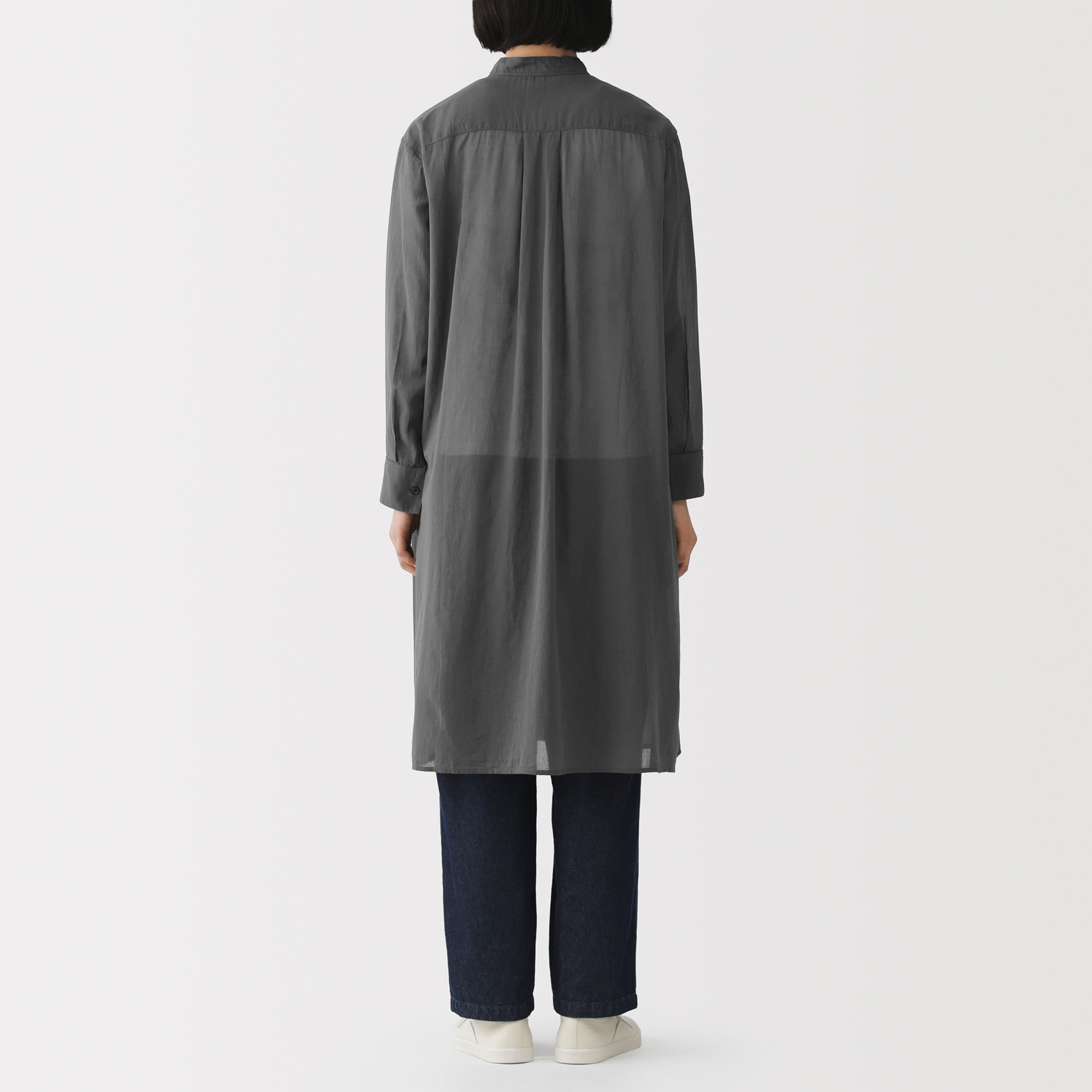 婦人 強撚 シアー長袖シャツワンピース | 無印良品