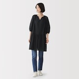 婦人　強撚　シアーミニワンピース