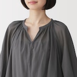 婦人　強撚　シアーミニワンピース