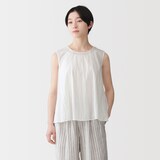 婦人　不揃い楊柳　スリーブレスブラウス