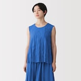 婦人　不揃い楊柳　スリーブレスブラウス