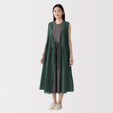 婦人　強撚　シアーカシュクールワンピース