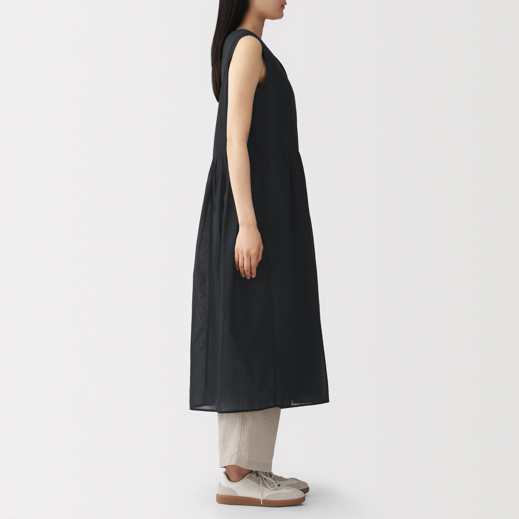 婦人　強撚　シアーカシュクールワンピース