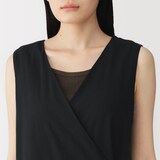 婦人　強撚　シアーカシュクールワンピース