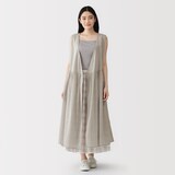 婦人　強撚　シアーカシュクールワンピース