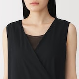 婦人　強撚　シアーカシュクールワンピース