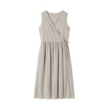 婦人　強撚　シアーカシュクールワンピース