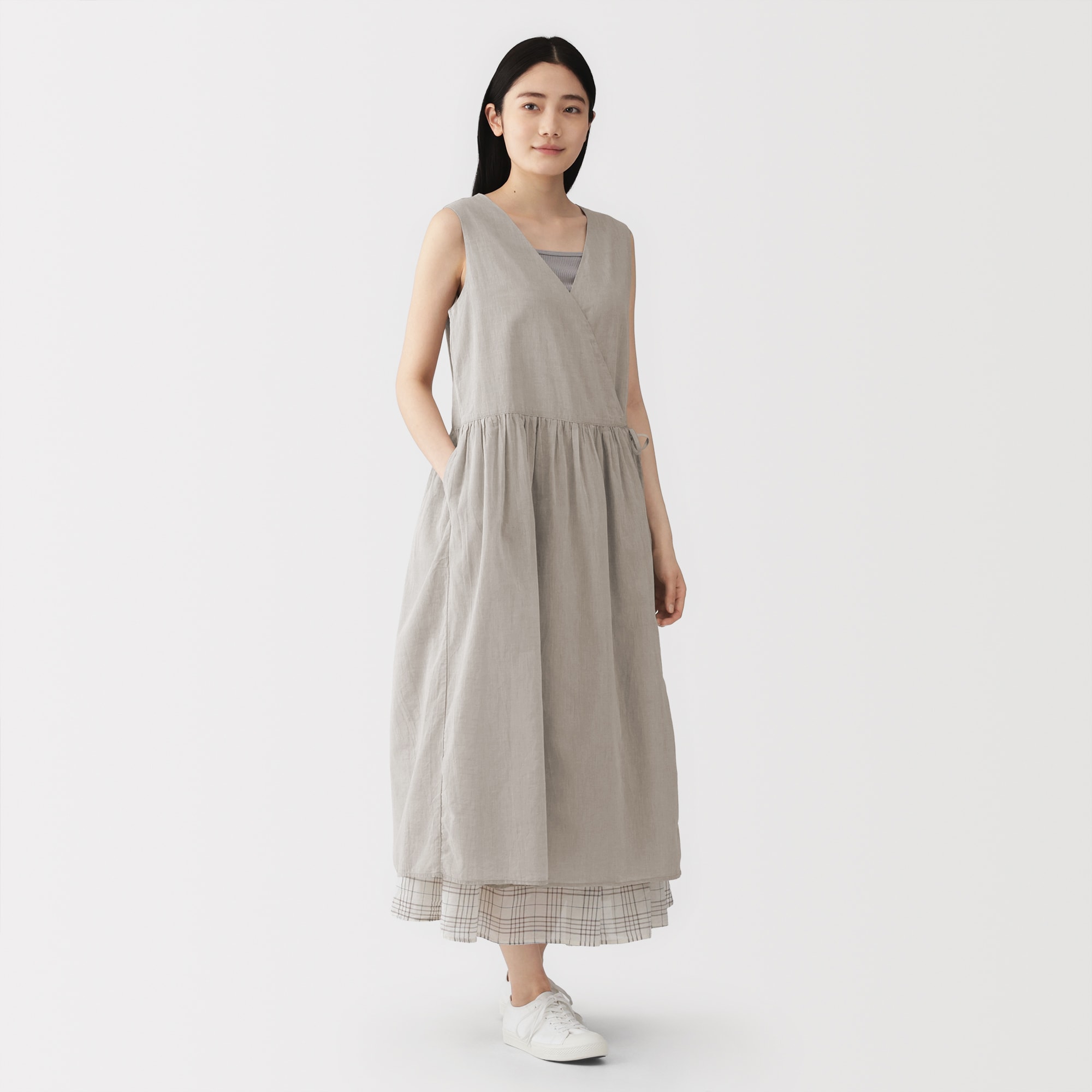 婦人 強撚 シアーカシュクールワンピース | 無印良品