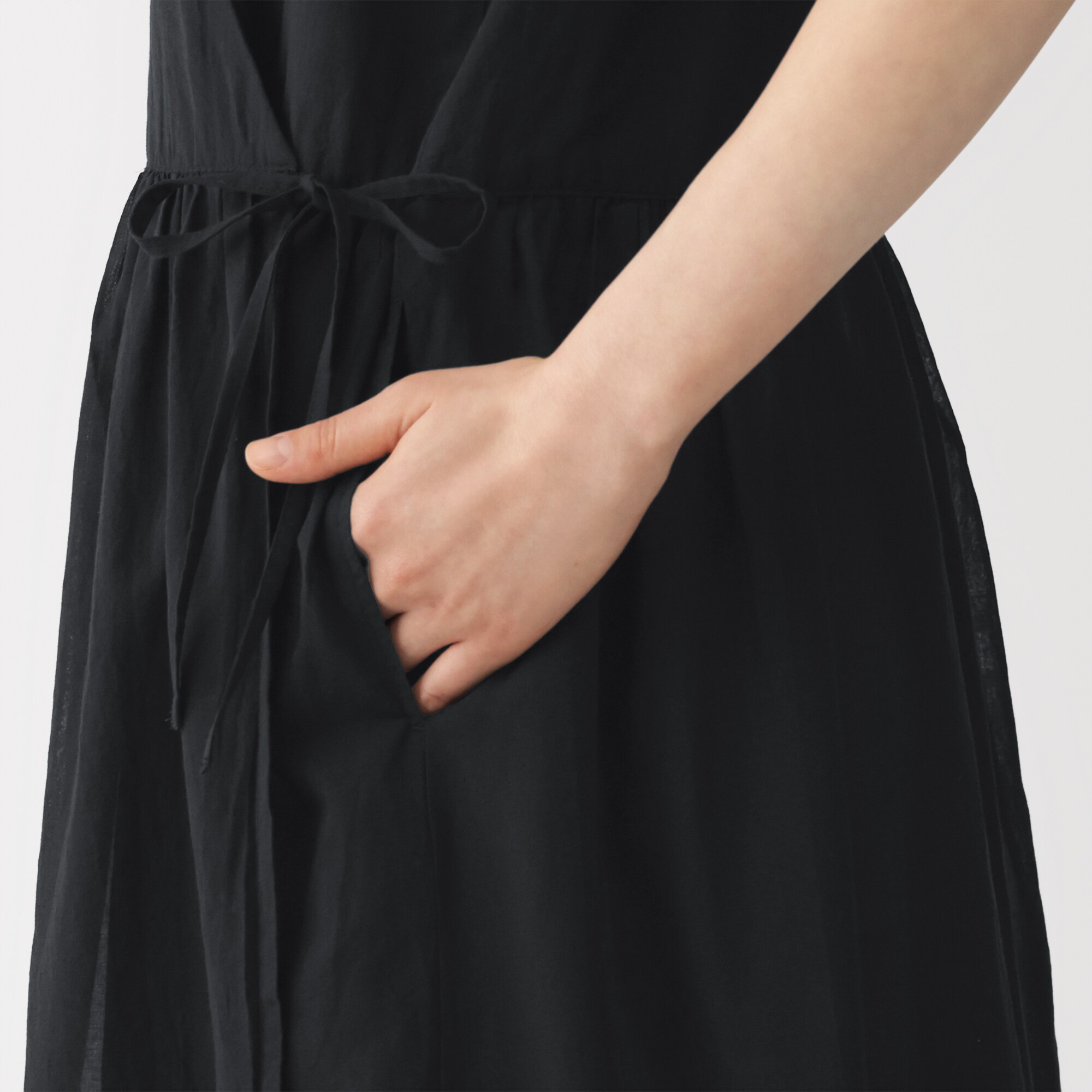 婦人 強撚 シアーカシュクールワンピース | 無印良品