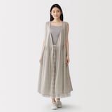 婦人　強撚　シアーカシュクールワンピース