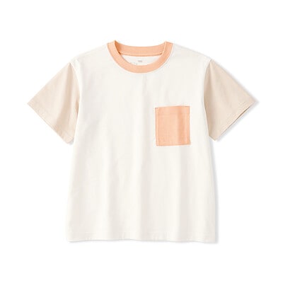 キッズ　カラーブロッククルーネック半袖Ｔシャツ