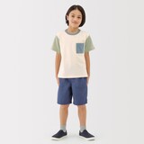 キッズ　カラーブロッククルーネック半袖Ｔシャツ
