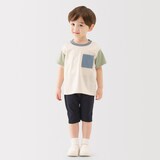 ベビー　あたまするっと　カラーブロッククルーネック半袖Ｔシャツ