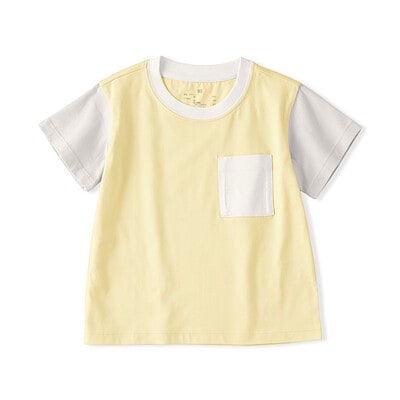 ベビー　あたまするっと　カラーブロッククルーネック半袖Ｔシャツ