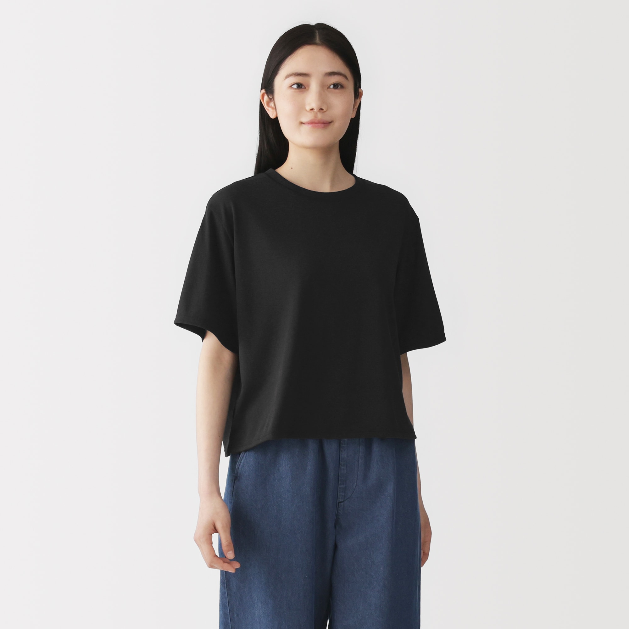 婦人 UVカット吸汗速乾クルーネック半袖Tシャツ | 無印良品