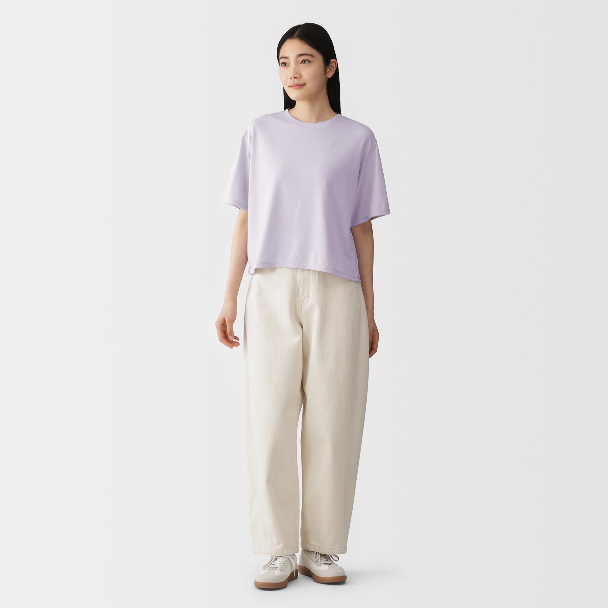 婦人　ＵＶカット吸汗速乾クルーネック半袖Ｔシャツ