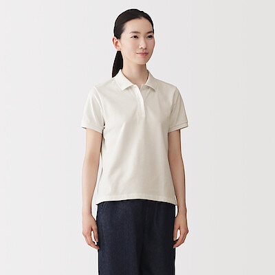 【５月中旬発売予定】婦人　鹿の子編み半袖ポロシャツ