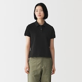 婦人　鹿の子編み半袖ポロシャツ