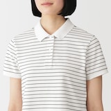 婦人　鹿の子編み半袖ポロシャツ