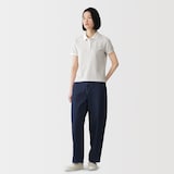 婦人　鹿の子編み半袖ポロシャツ