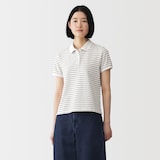 婦人　鹿の子編み半袖ポロシャツ