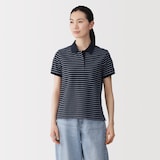 婦人　鹿の子編み半袖ポロシャツ