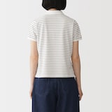 婦人　鹿の子編み半袖ポロシャツ