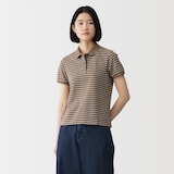 婦人　鹿の子編み半袖ポロシャツ