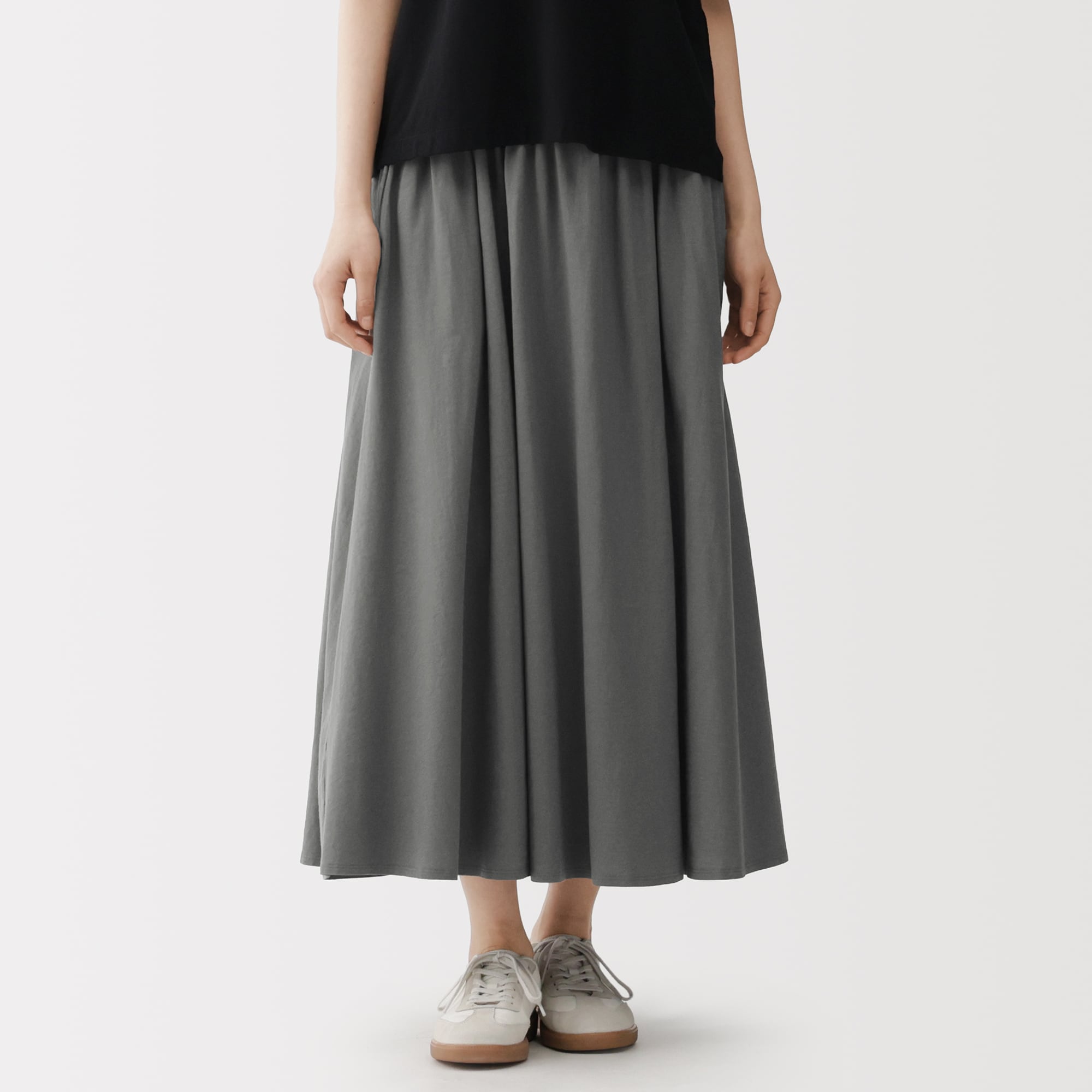 婦人　強撚天竺編みギャザースカート