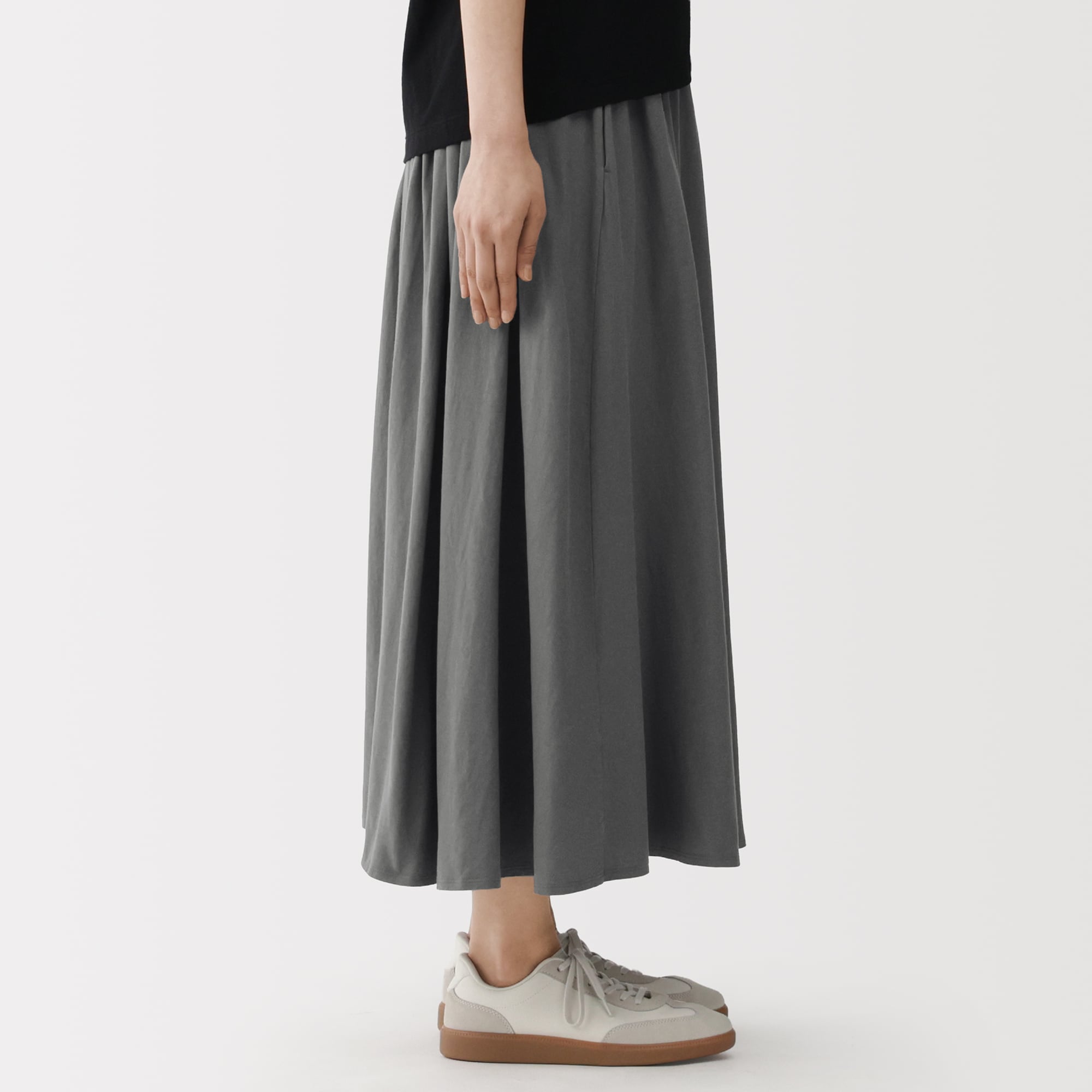 婦人　強撚天竺編みギャザースカート