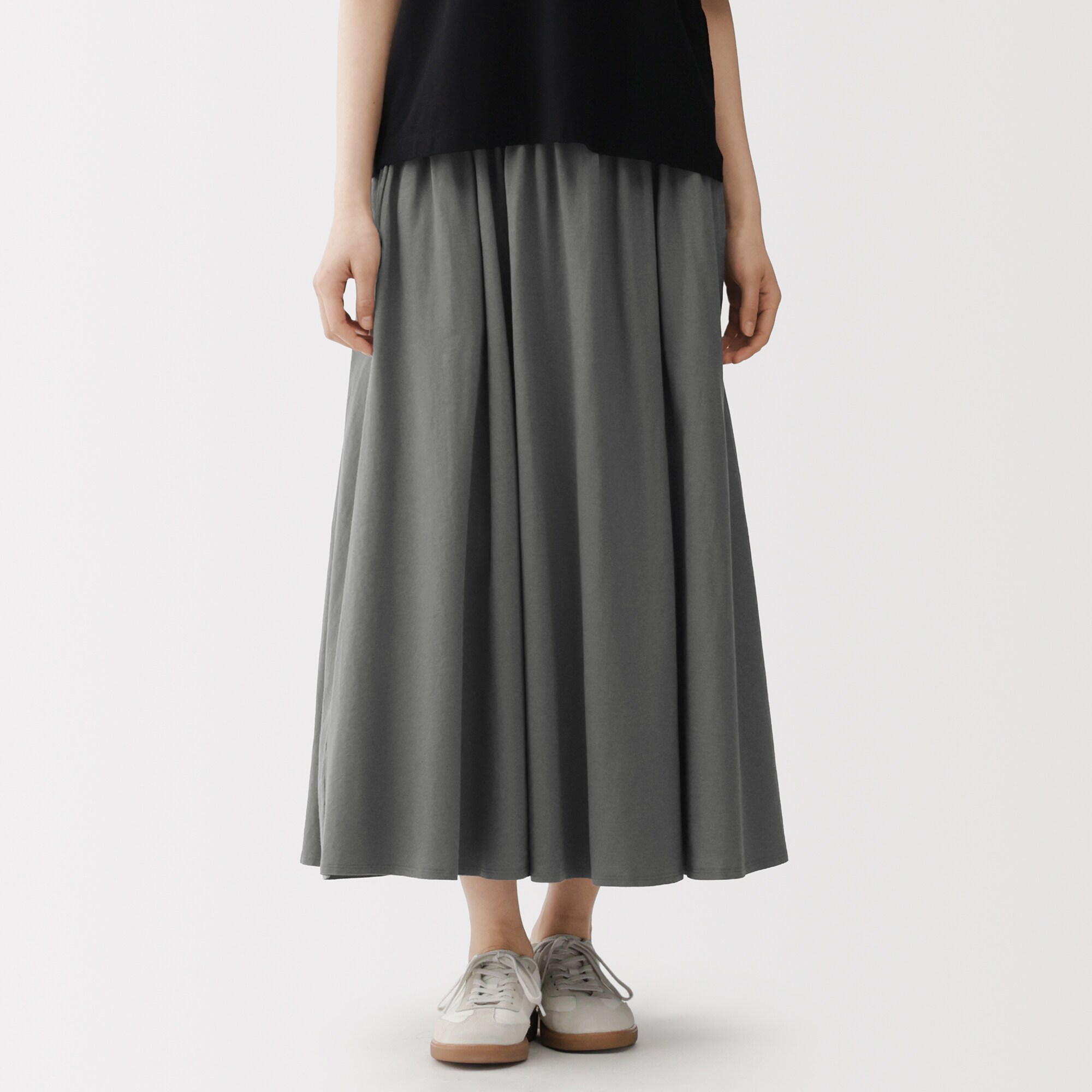 婦人　強撚天竺編みギャザースカート