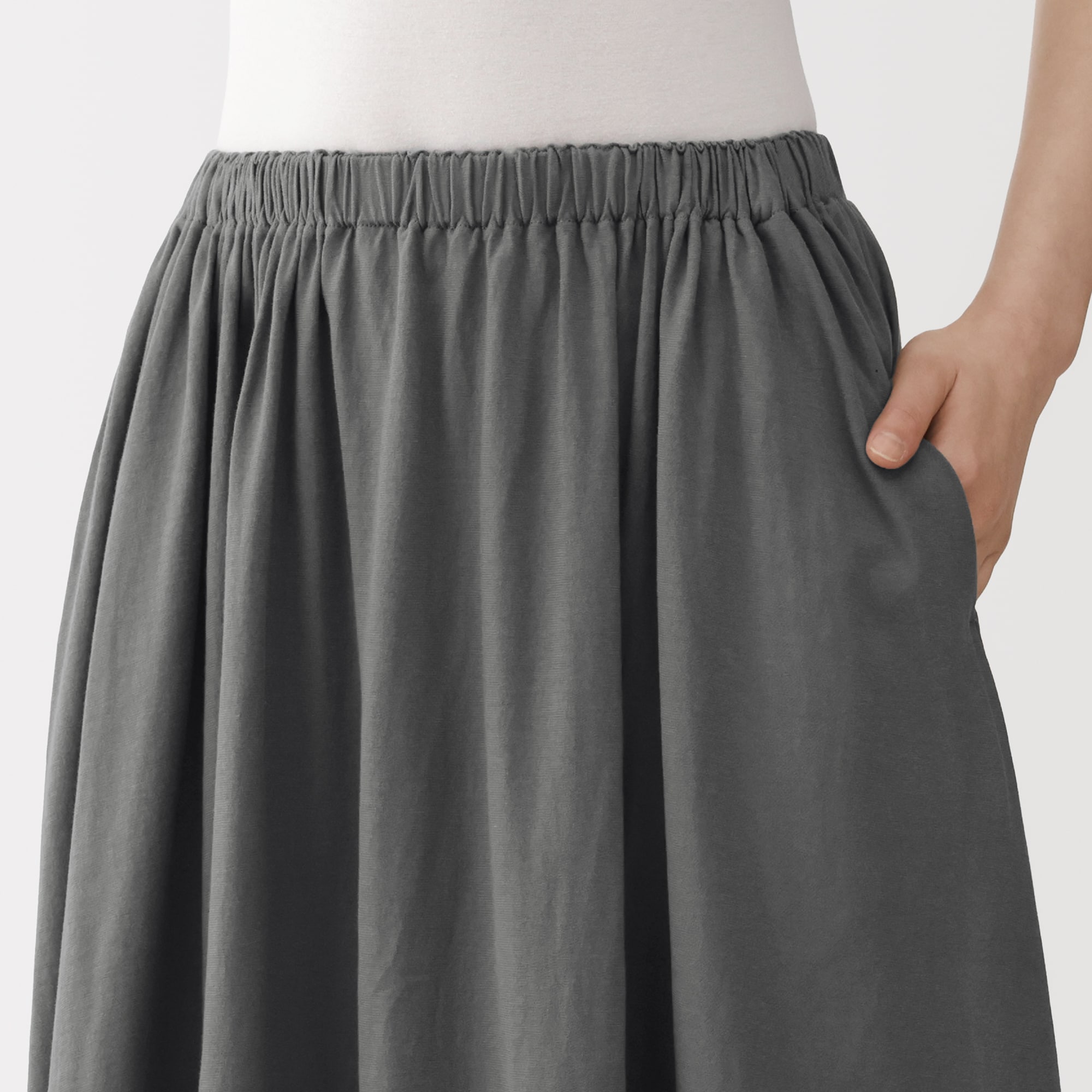 婦人　強撚天竺編みギャザースカート