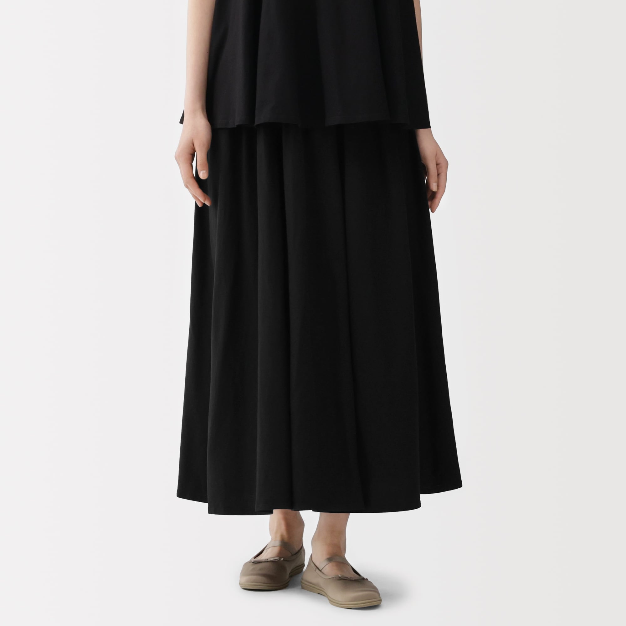 婦人　強撚天竺編みギャザースカート