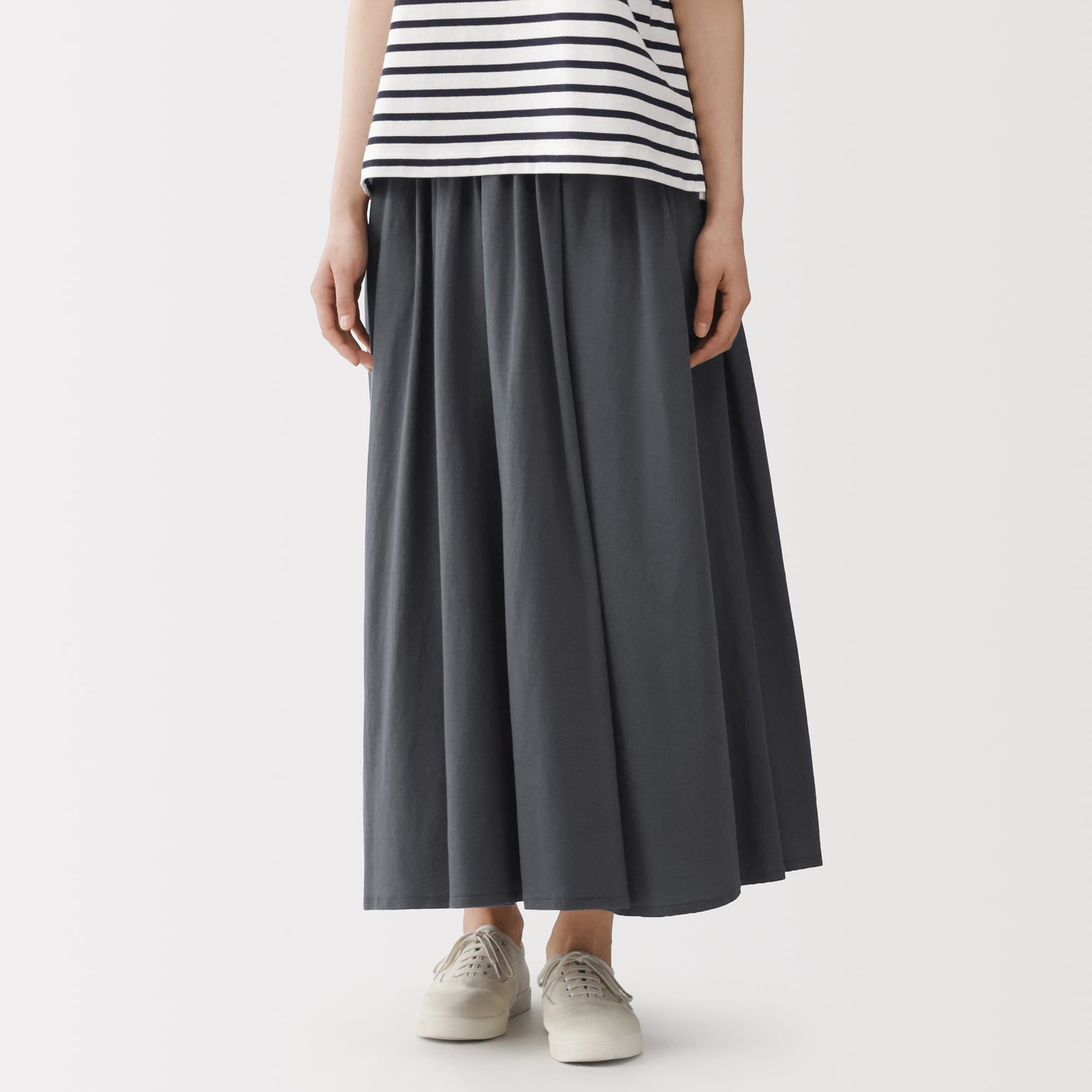 婦人　強撚天竺編みギャザースカート