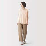 婦人　強撚天竺編みスリーブレスプルオーバー