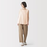 婦人　強撚天竺編みスリーブレスプルオーバー