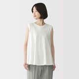 婦人　強撚天竺編みスリーブレスプルオーバー